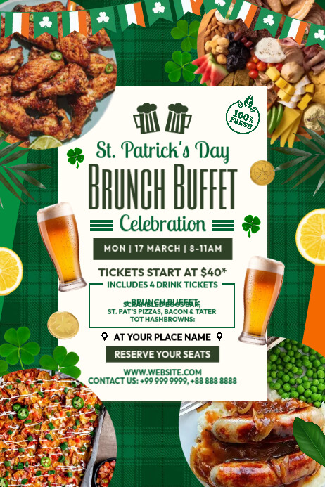 St. Patrick's Day Brunch Buffet Template | PosterMyWall