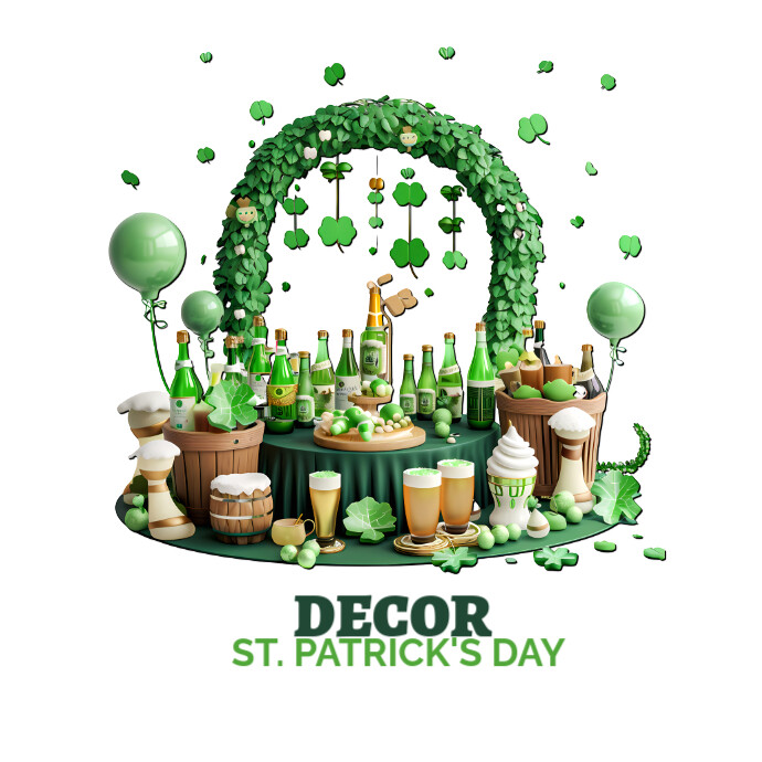 St. Patrick's Day Decor Logo Logotyp template