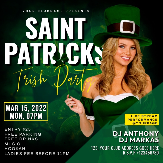 St. Patrick's Day Instagram Post template