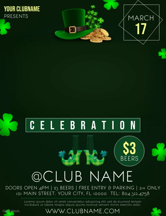 St. Patrick's Day Folder (US Letter) template