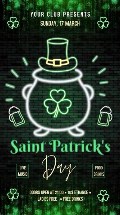 St. Patrick's Day Instagram 快拍 template