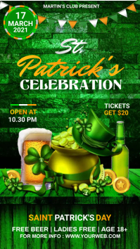 St. Patrick's Day digital display Цифровой дисплей (9 : 16) template