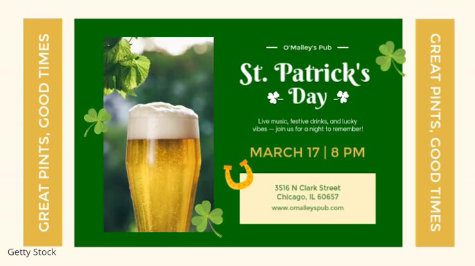 St. Patrick's Day Digital Signage template