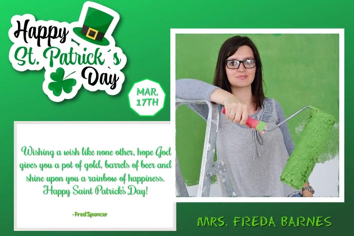 ST. PATRICK'S DAY FLYER Transparent 4 stopy × 6 stóp template