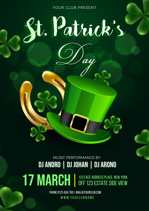 St. Patrick's Day Flyer A4 template