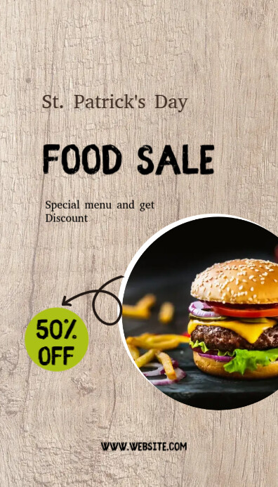 St. Patrick's Day Food Business Card Wizytówka template