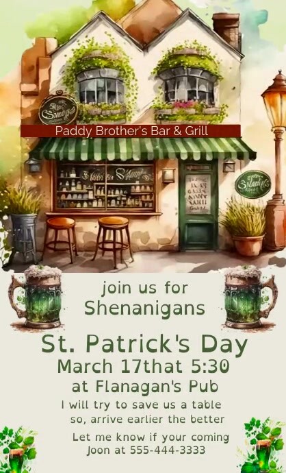 St. Patrick's Day Gettogether with Friends US Legal template