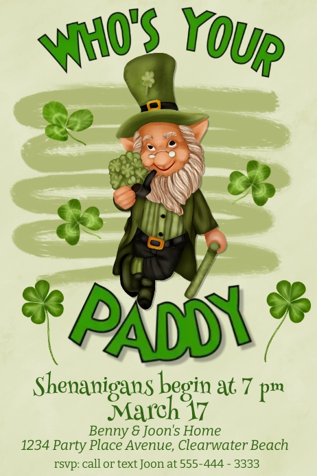St. Patrick's Day House Party Invitation Template | PosterMyWall