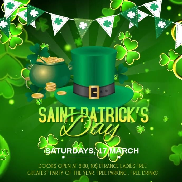 St. Patrick's Day Instagram post Wpis na Instagrama template