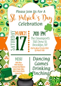 St. Patrick's Day Invitation A6 template