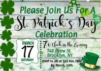 St. Patrick's Day Invitation Postcard template