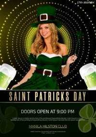 St. Patrick's Day Irish Girl Club Bar Party N A4 template