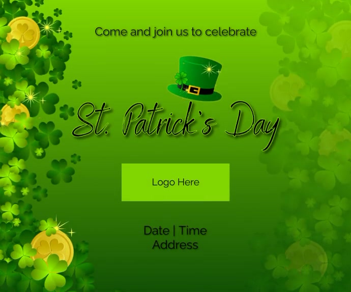 St. Patrick's Day - Join Us Medium Rectangle template