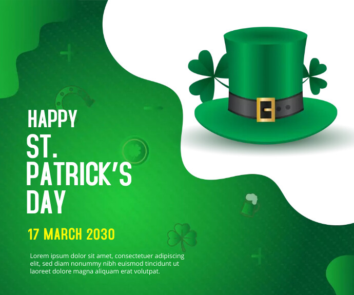 St. Patrick's Day Medium Rectangular ads Średni prostokąt template
