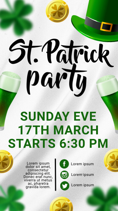 st. patrick's day party instagram story template