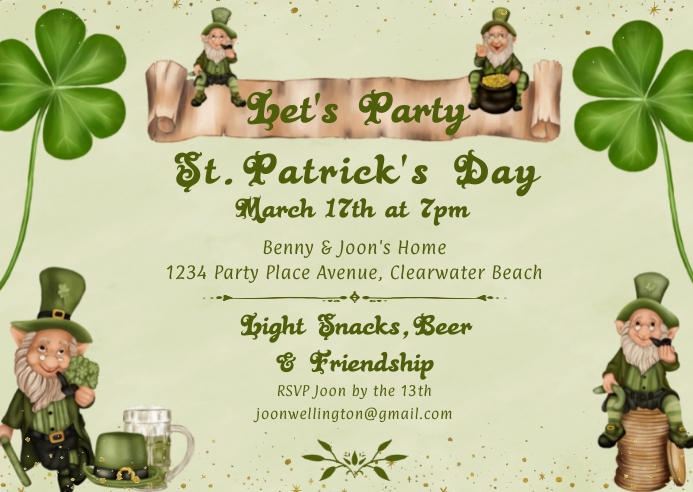 St. Patrick's Day Party Invitation Template | PosterMyWall