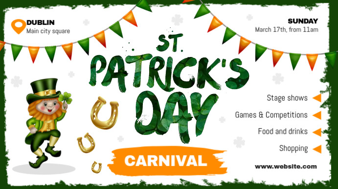St. Patrick's Day Pub Ad Digital Display Image Digitale Vertoning (16:9) template
