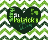 St. Patrick's Day Sparkle Heart Large Rectangle template