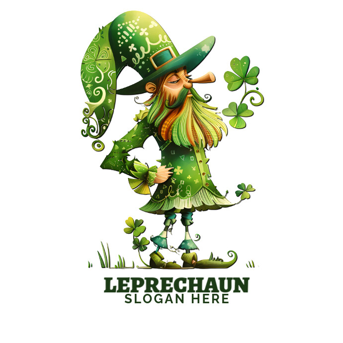 St. Patrick's Leprechaun Logo Logotyp template