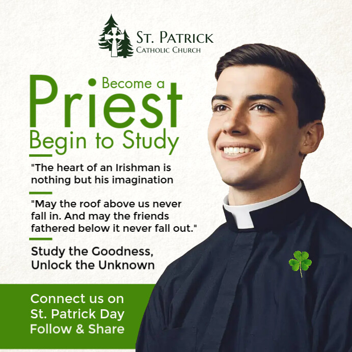St. Patrick's Priest Study 2022 Template | PosterMyWall