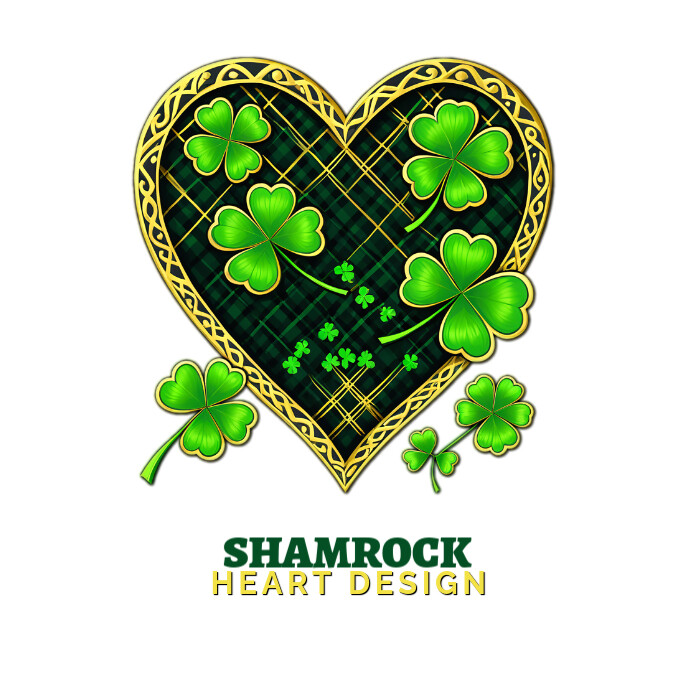 St. Patrick's Shamrock Heart Design Logo Logotyp template