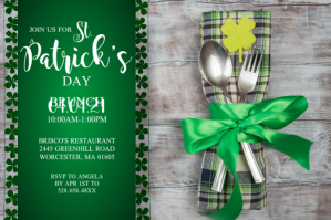 St. Patrick Day Brunch Invitation Label template