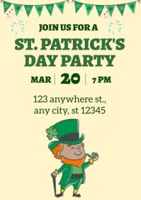 St. Patrick Day Party Ads A4 template