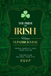St. Patrick Invitation Card Poster template