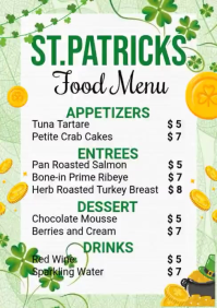 St. Patrick Menu Ads A4 template