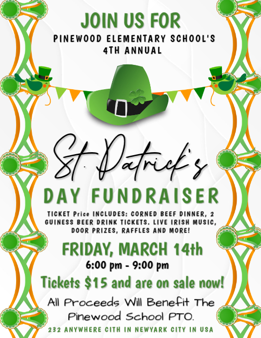 St. Patricks Day Fundraiser Flyer Template | PosterMyWall