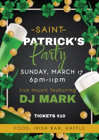 St. Patricks Day Party Flyer A6 template