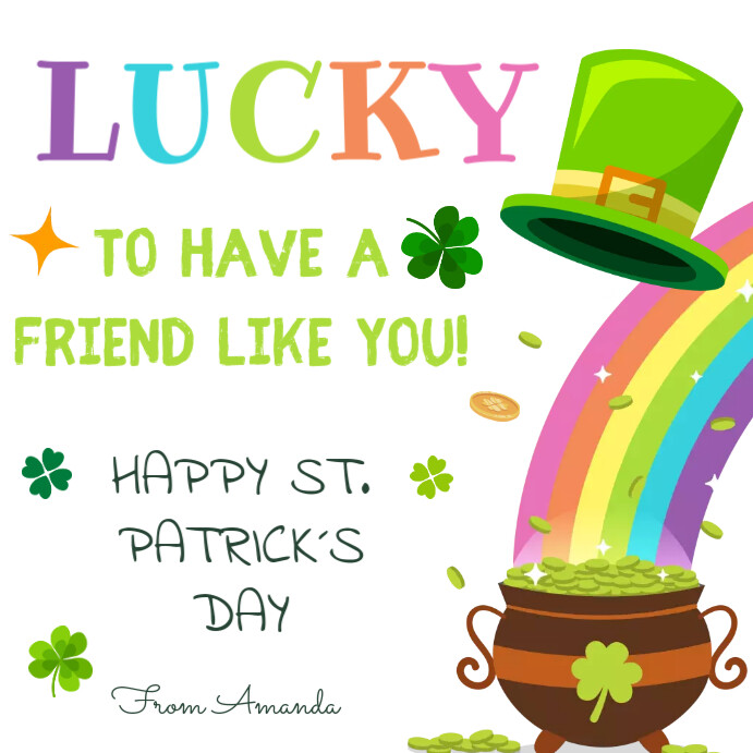 St. Patricks Day Tag Instagram 帖子 template