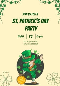 st.patrick's day invitation A5 template