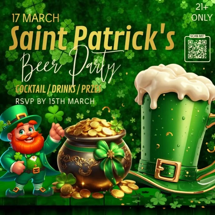St.Patrick.Patricks, event, party Square (1:1) template