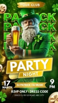 St.Patricks, event, sale, party Digital Display (9:16) template