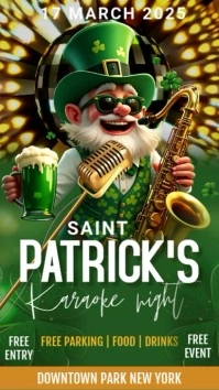 St.Patricks karaoke, event, sale, party Instagram Story template