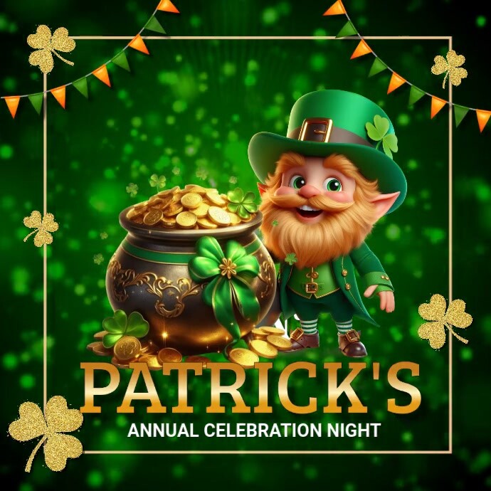 St.Patricks, event, party Instagram Post template