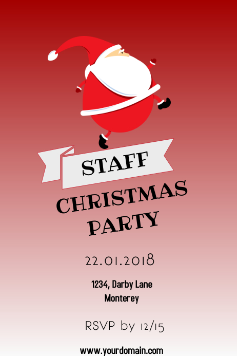 Staff Christmas Party Invite Template Postermywall