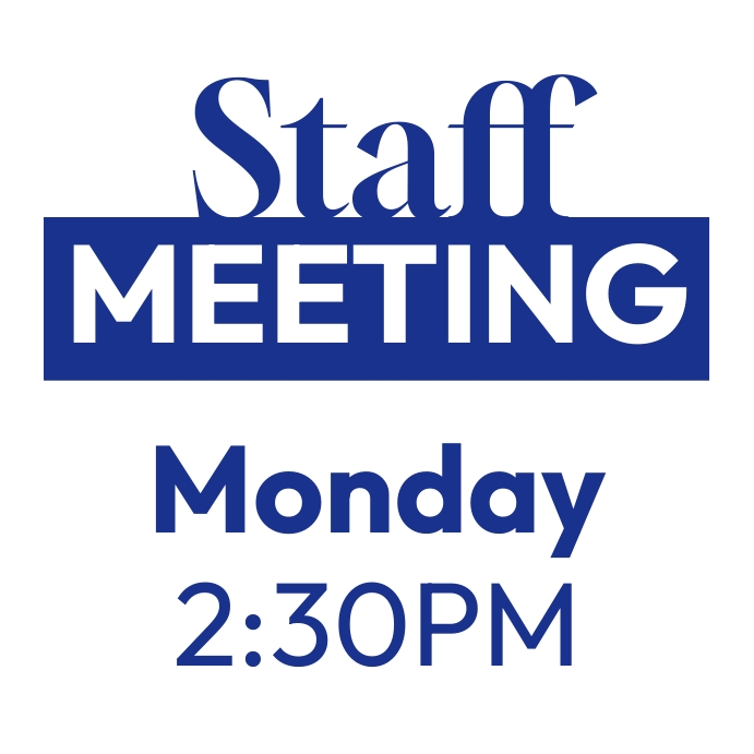 Mandatory Staff Meeting Notification Template 2020 Agendas Agendas