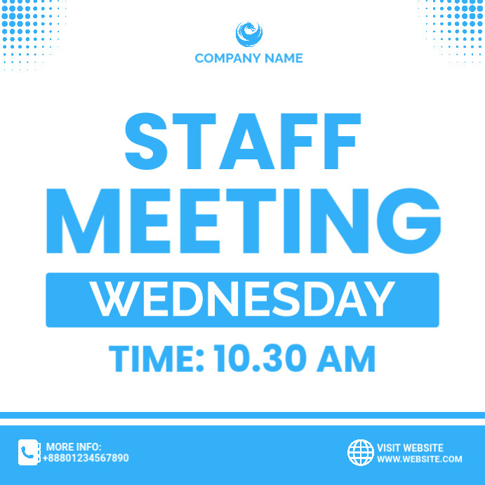 Staff Meeting Notice Communication Template | PosterMyWall