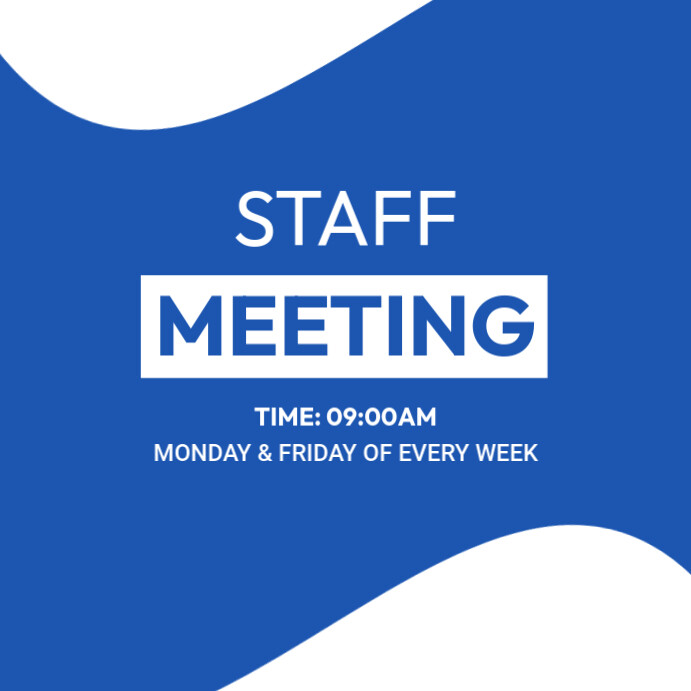 staff meeting notice communication poster Template | PosterMyWall