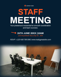 Staff Meeting Poster — Professional Office Announcement | Editable Template Instagram Portrait