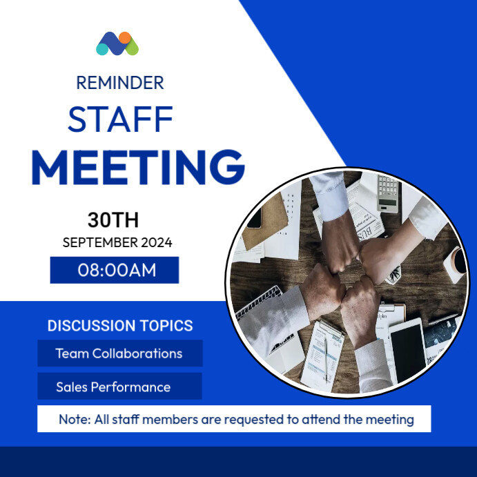 staff meeting poster template | PosterMyWall