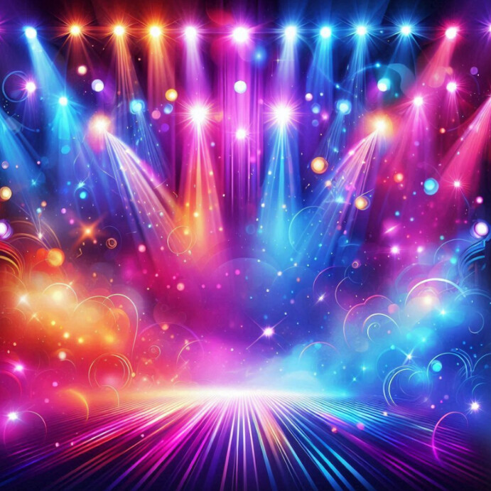 Stage Background filled with Colourful Lights and Dramatic Effects ...