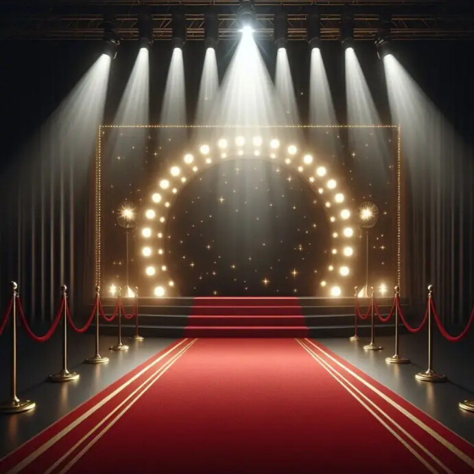 Stage spotlight with circle ring stage templa Message Instagram template