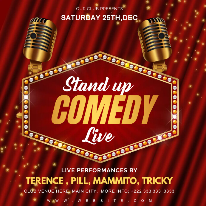 STAND UP COMEDY Template | PosterMyWall