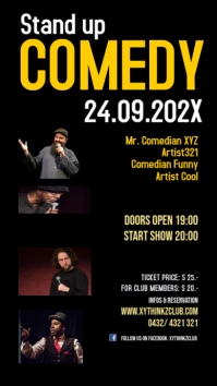 Stand up Comedy Event square size Post Social Instagram Story template