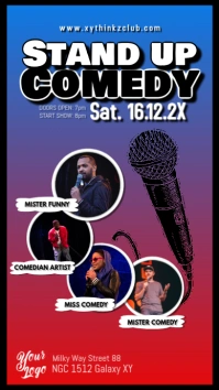 Stand up Comedy Flyer Poster Microphone Artis Instagram Story template