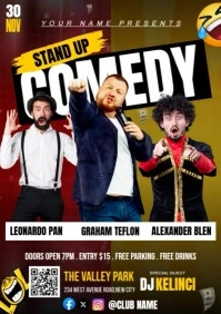 Stand Up Comedy Live Show A1 template