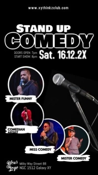Stand up Comedy Microphone Artists Comedians Instagram Story template